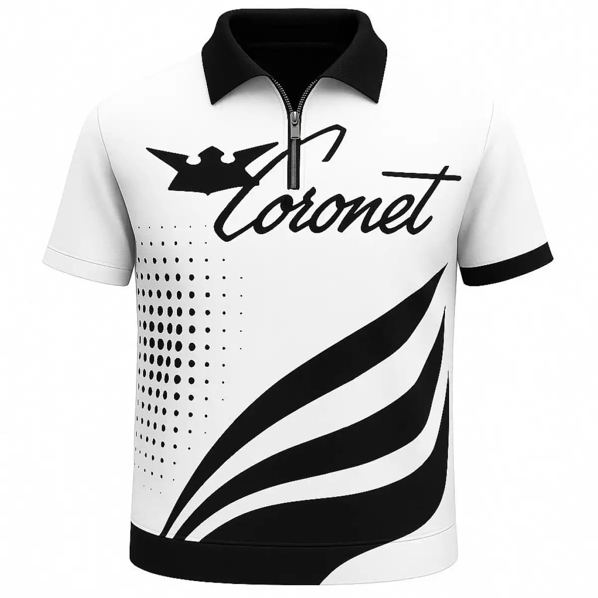 Coronet 01 - Premium Unisex Zip-Up Polo T-Shirt