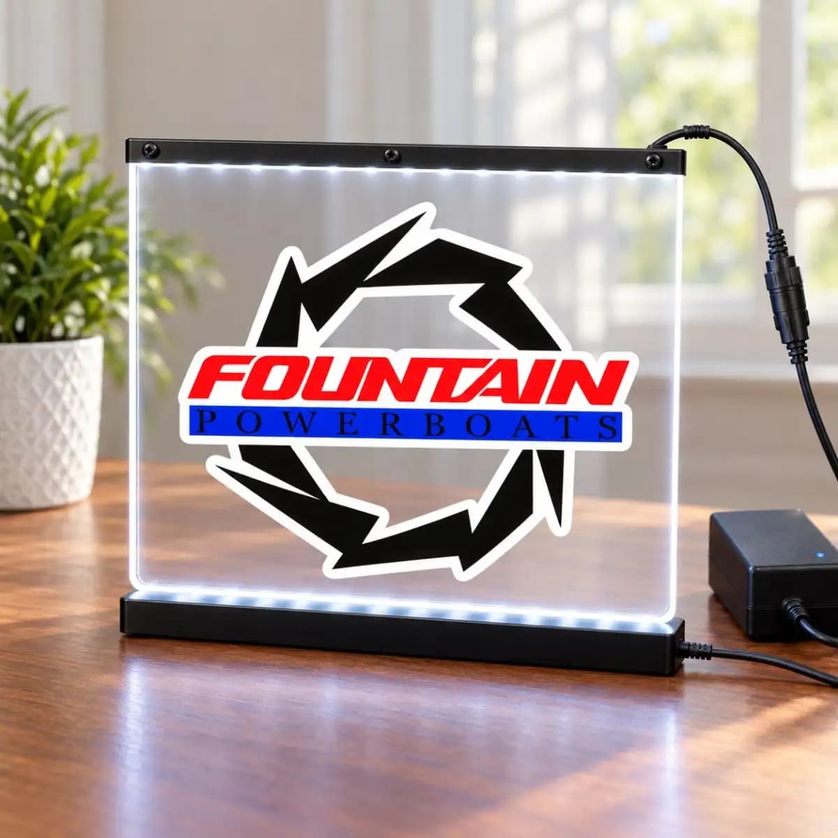 fountain 144 - Custom LED Acrylic Desk Sign