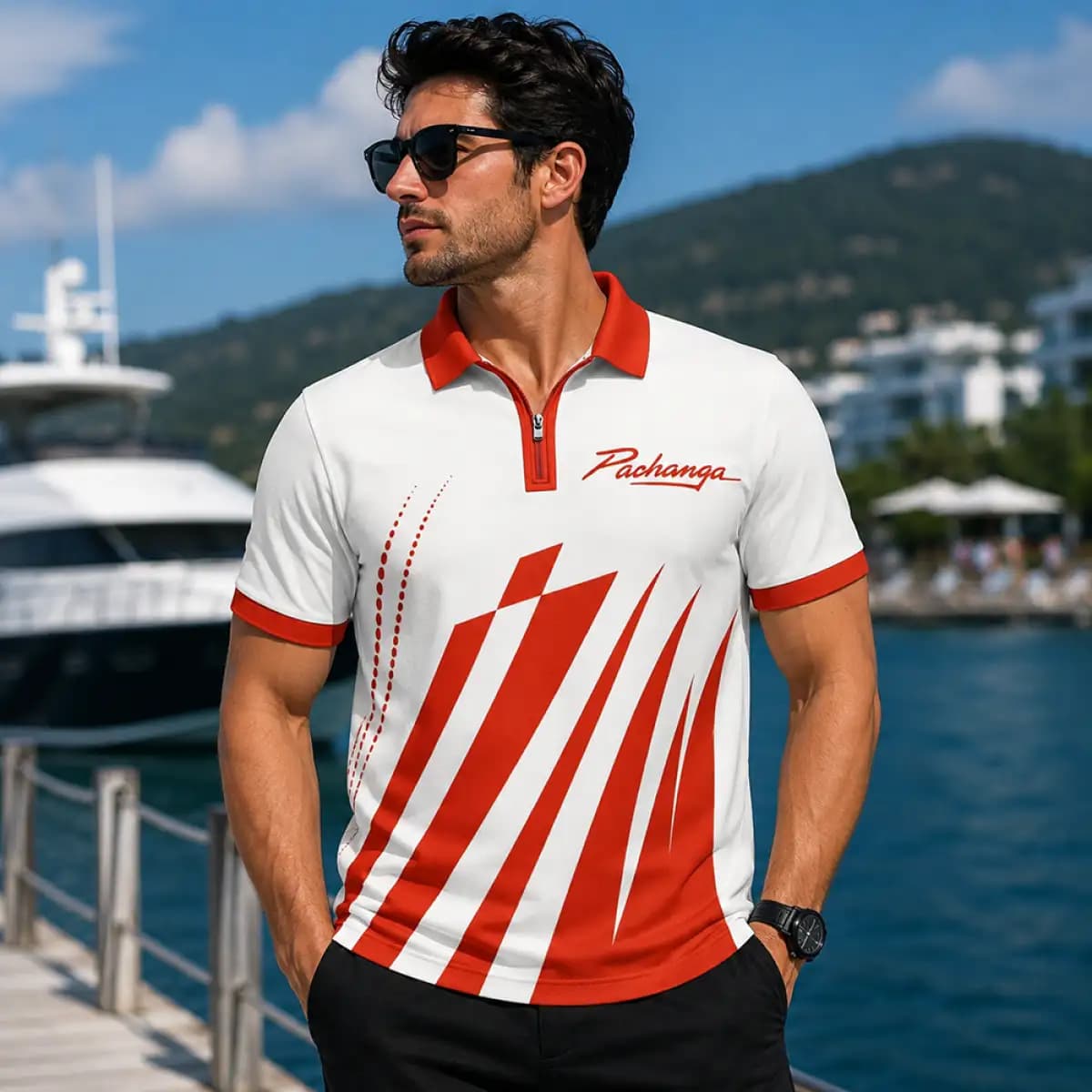 pachanga 18 - Premium Unisex Zip-Up Polo T-Shirt