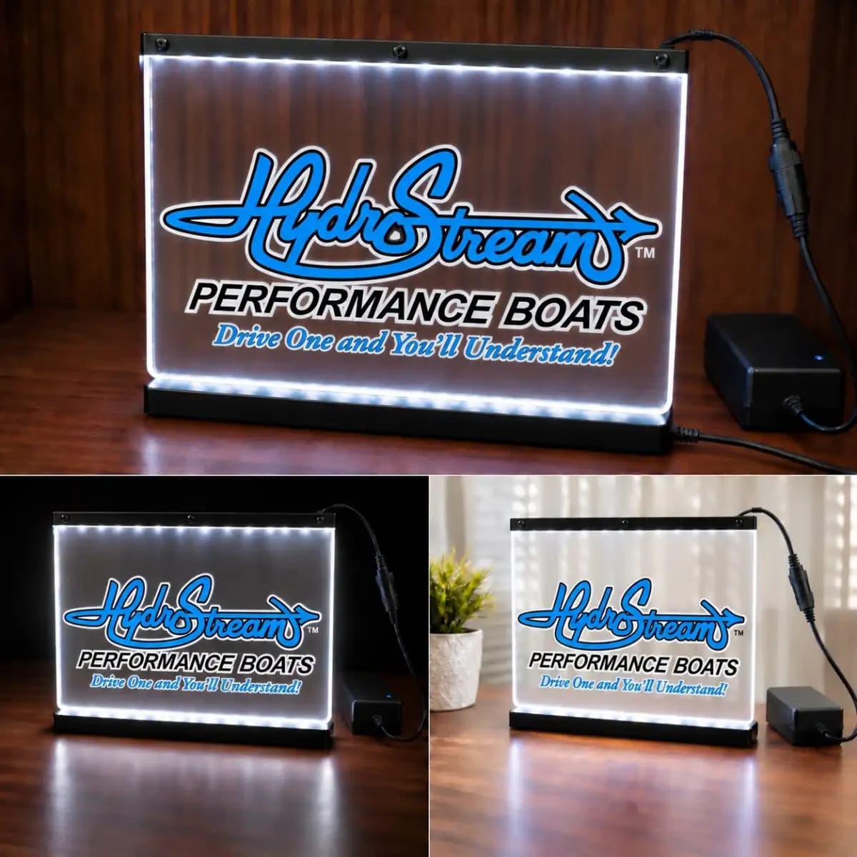 hydrostream 87 - Custom LED Acrylic Desk Sign