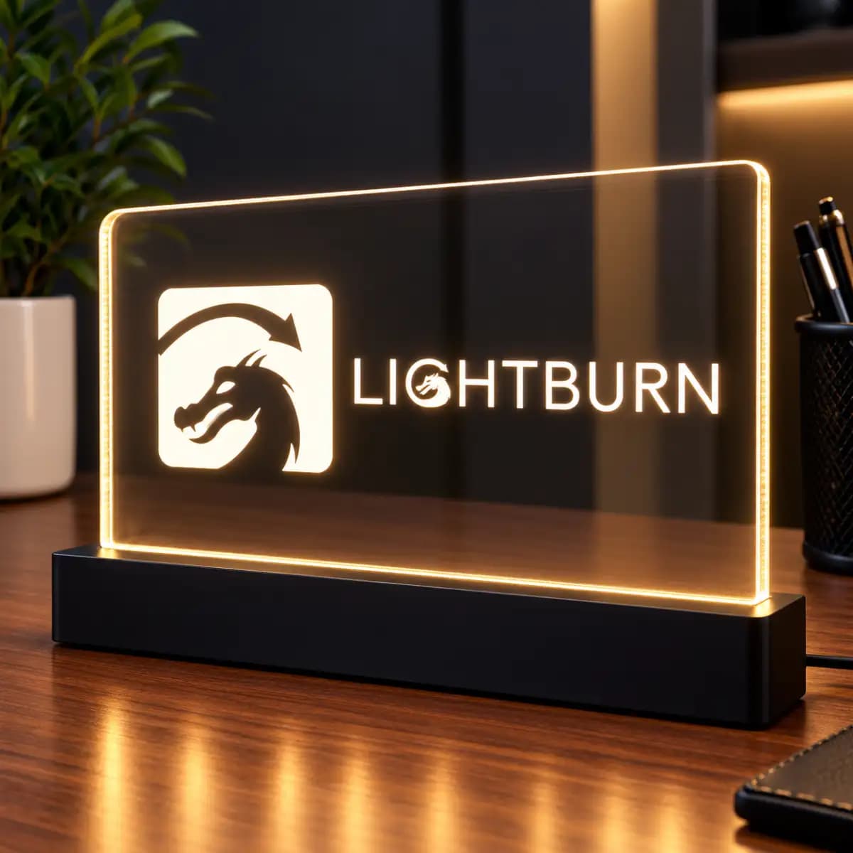 Lightburn Led - Custom LED Acrylic Desk Sign