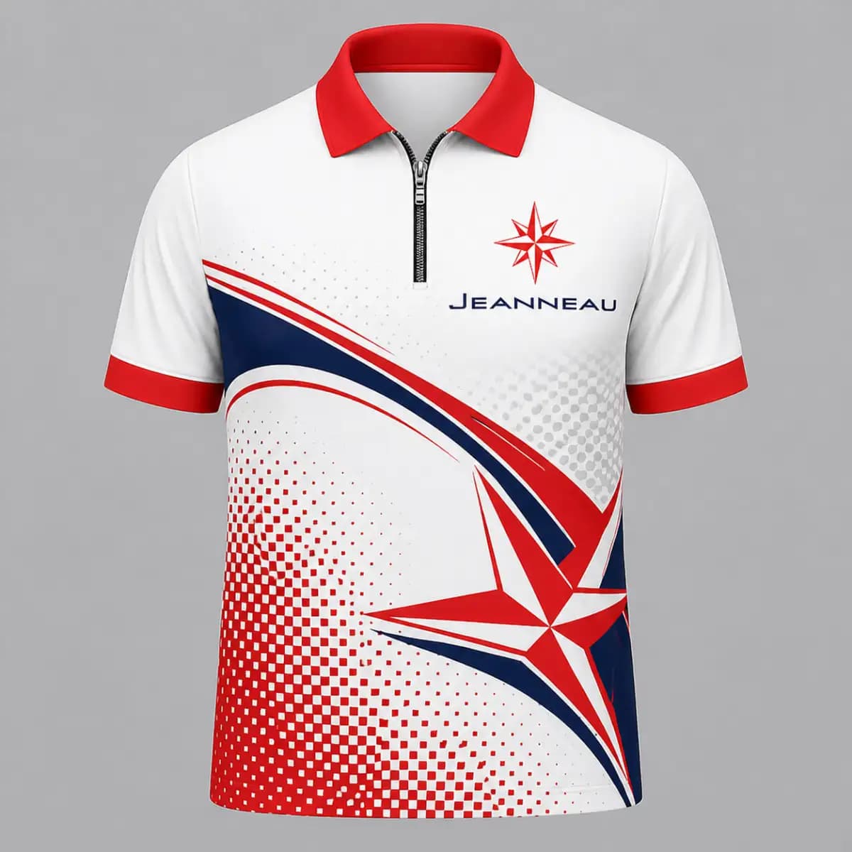 Jeanneau Premium polo - Premium Unisex Zip-Up Polo T-Shirt